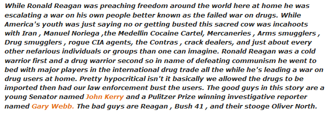 Reagan drug ties